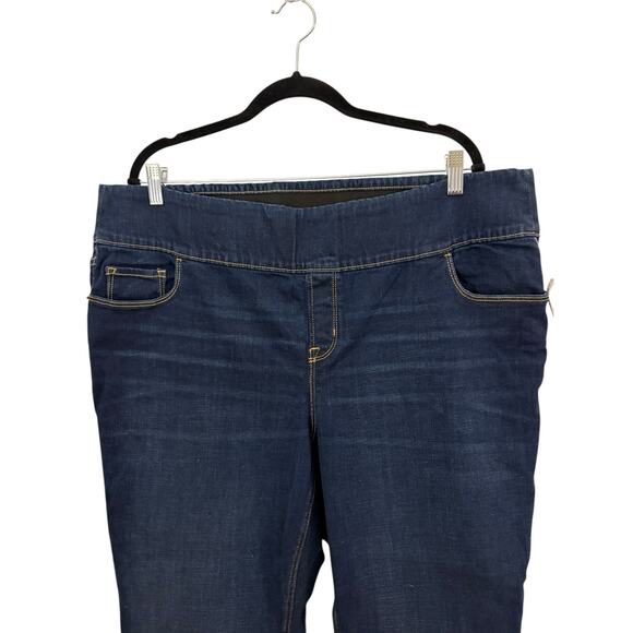 Old Navy New With Tag Dark Wash Skinny Jean Plus Size 20 Wide Elastic Waist - Picture 2 of 7